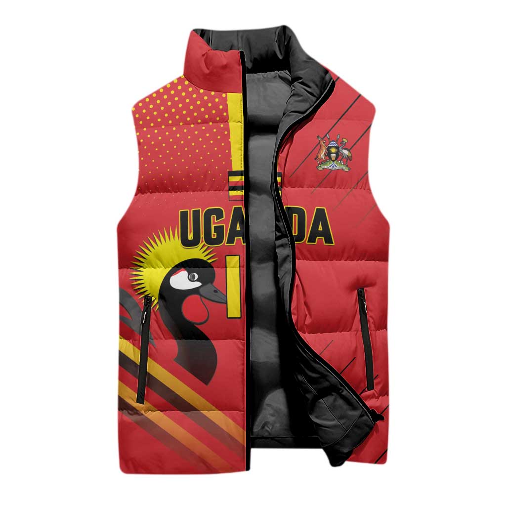 Custom Uganda Basketball Sleeveless Puffer Jacket Go Silverbacks