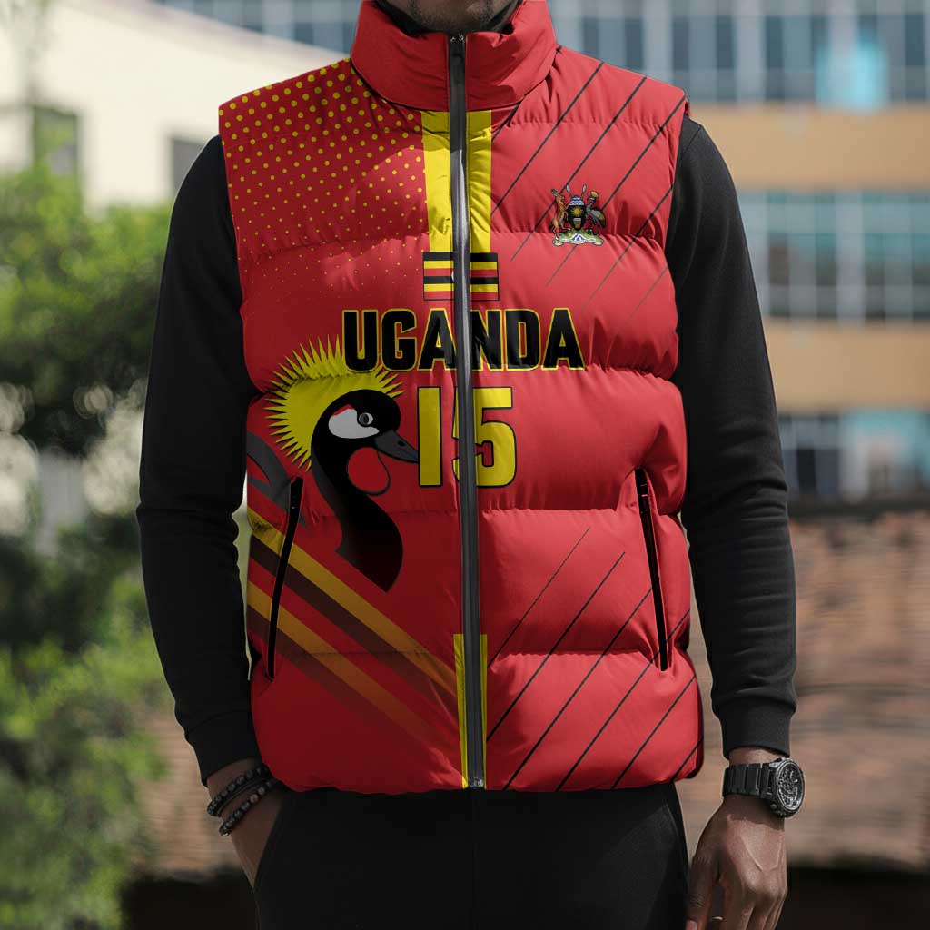 Custom Uganda Basketball Sleeveless Puffer Jacket Go Silverbacks