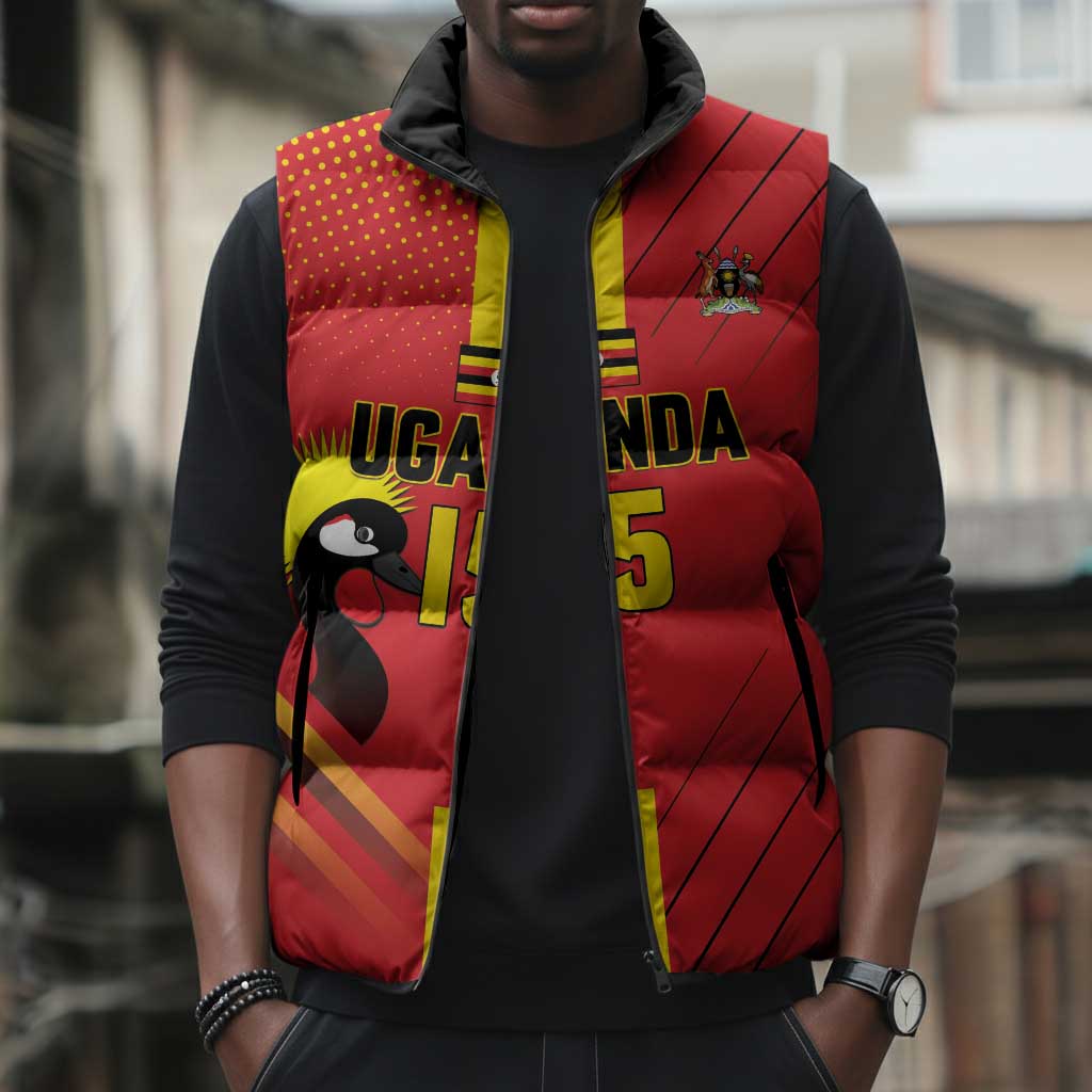 Custom Uganda Basketball Sleeveless Puffer Jacket Go Silverbacks