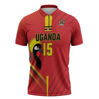 Custom Uganda Basketball Zipper Polo Shirt Go Silverbacks