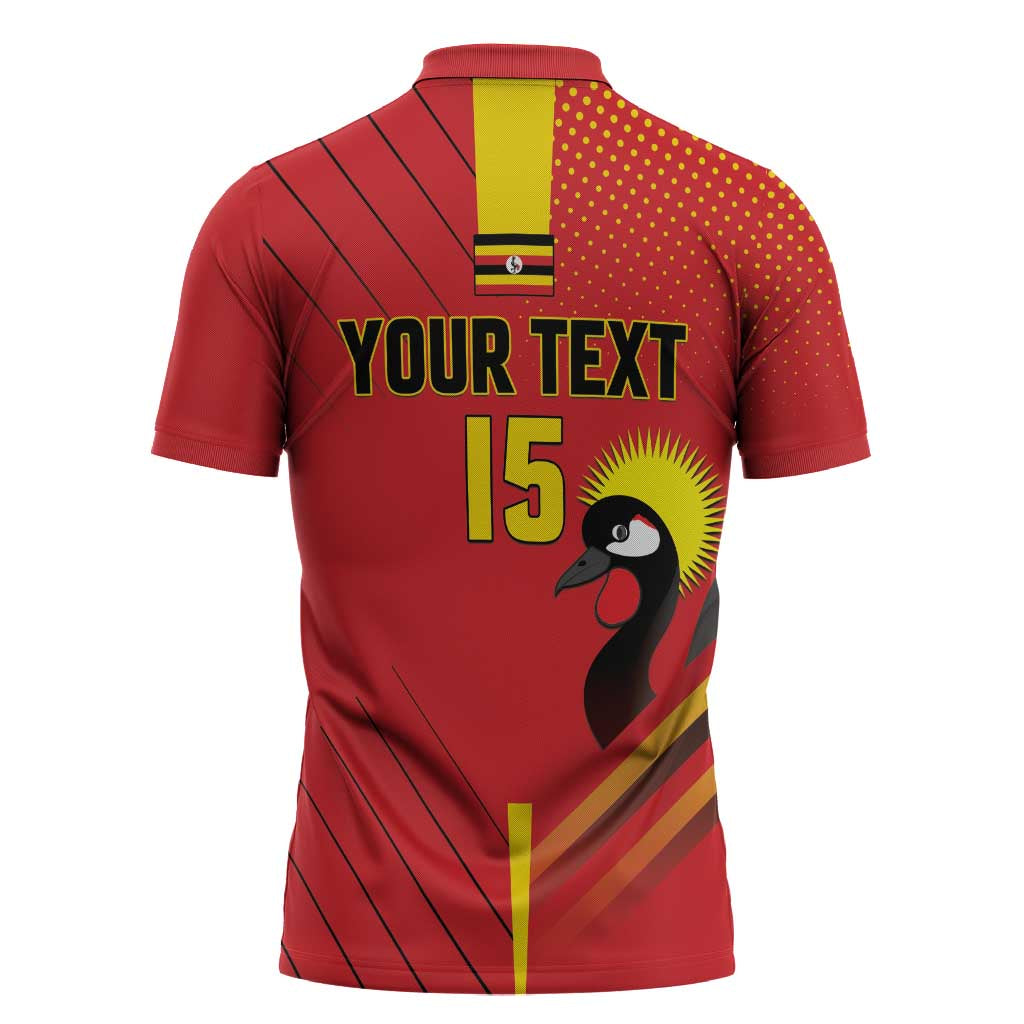 Custom Uganda Basketball Zipper Polo Shirt Go Silverbacks