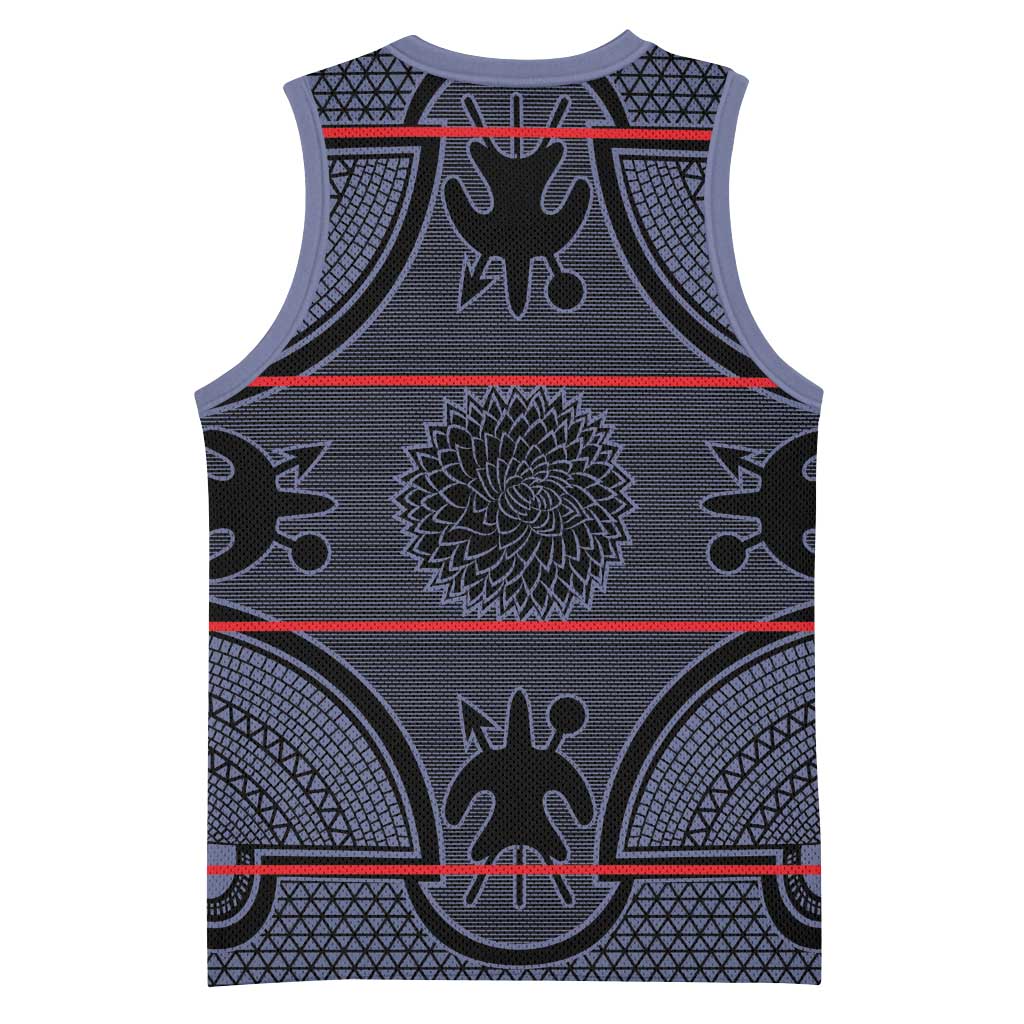 Basotho Blanket Basketball Jersey Lesotho Seanamarena Heritage - Serenity LT15