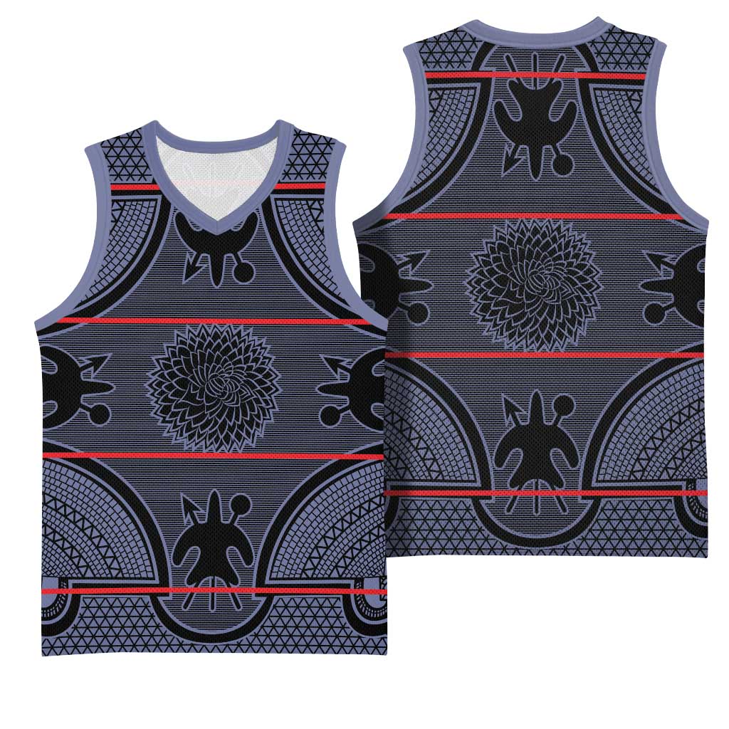 Basotho Blanket Basketball Jersey Lesotho Seanamarena Heritage - Serenity LT15