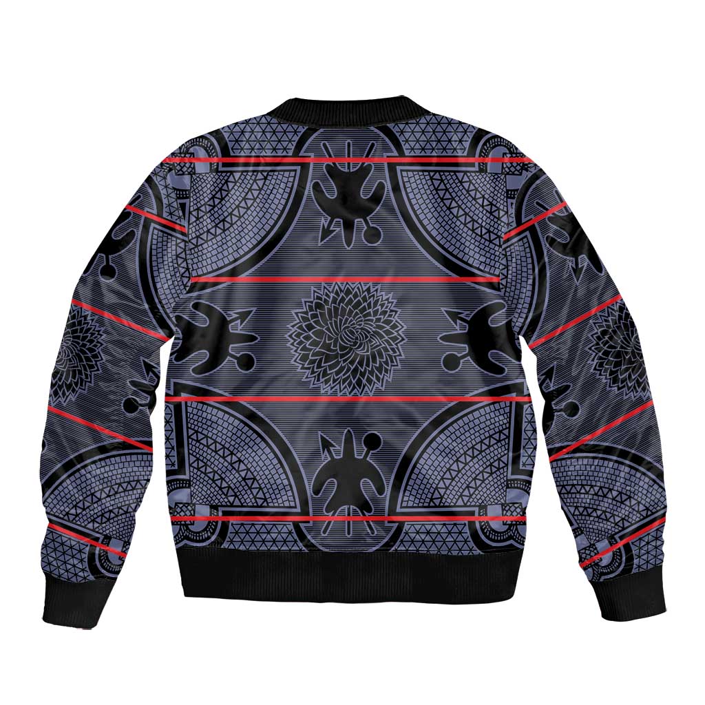 Basotho Blanket Bomber Jacket Lesotho Seanamarena Heritage - Serenity - African Pride