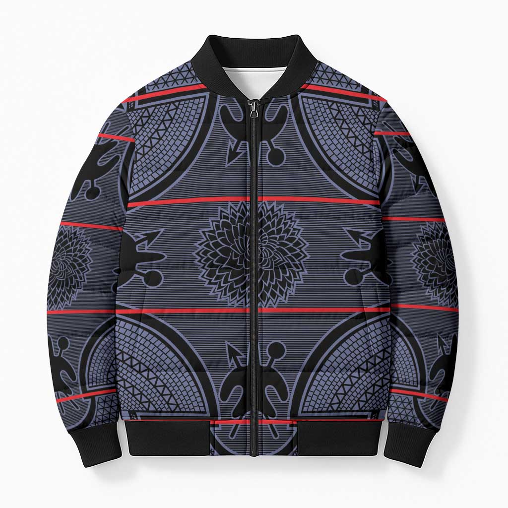 Lesotho Seanamarena Bomber Puffer Jacket Basotho Traditional Blanket Style - Serenity