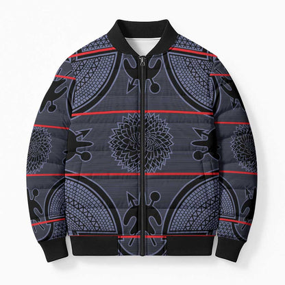 Lesotho Seanamarena Bomber Puffer Jacket Basotho Traditional Blanket Style - Serenity