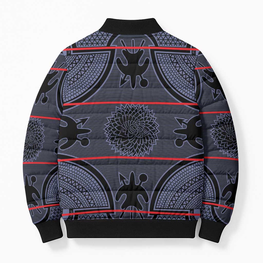 Lesotho Seanamarena Bomber Puffer Jacket Basotho Traditional Blanket Style - Serenity