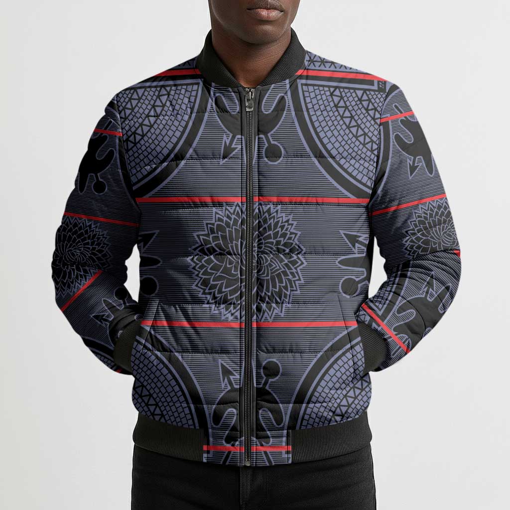 Lesotho Seanamarena Bomber Puffer Jacket Basotho Traditional Blanket Style - Serenity