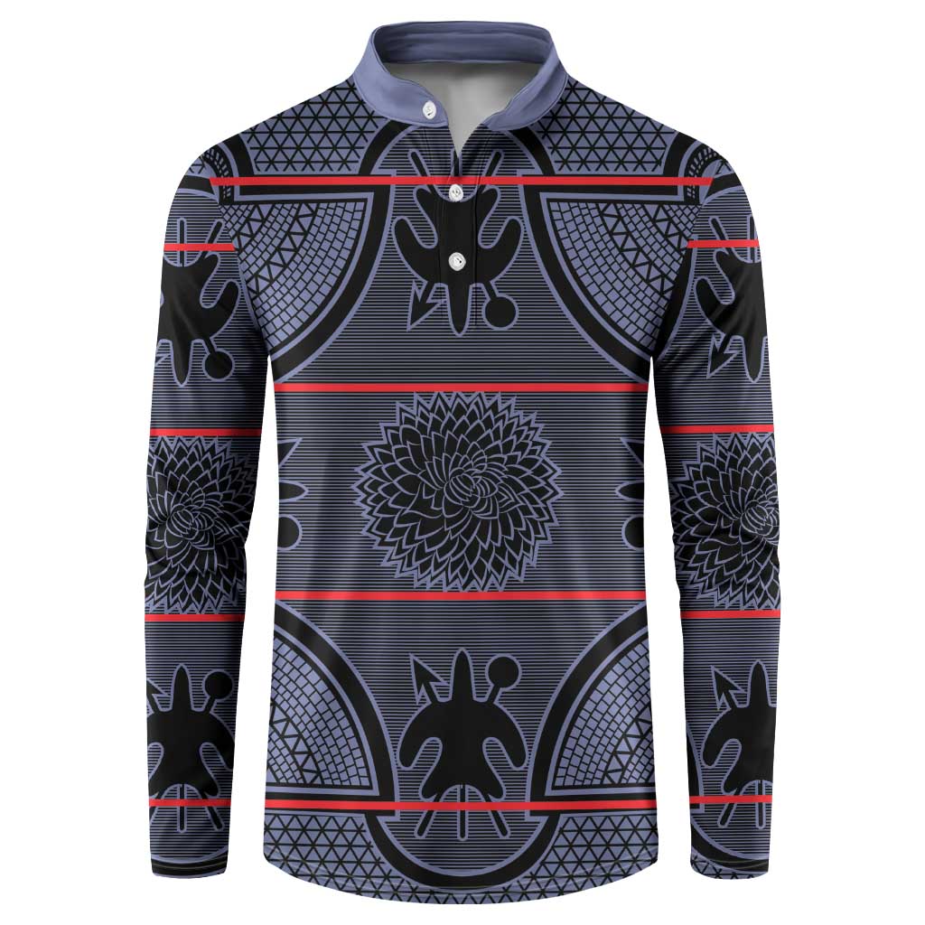 Lesotho Seanamarena Button Sweatshirt Basotho Traditional Blanket Style - Serenity