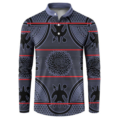 Lesotho Seanamarena Button Sweatshirt Basotho Traditional Blanket Style - Serenity