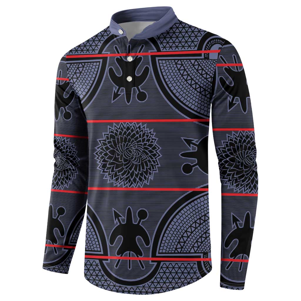 Lesotho Seanamarena Button Sweatshirt Basotho Traditional Blanket Style - Serenity
