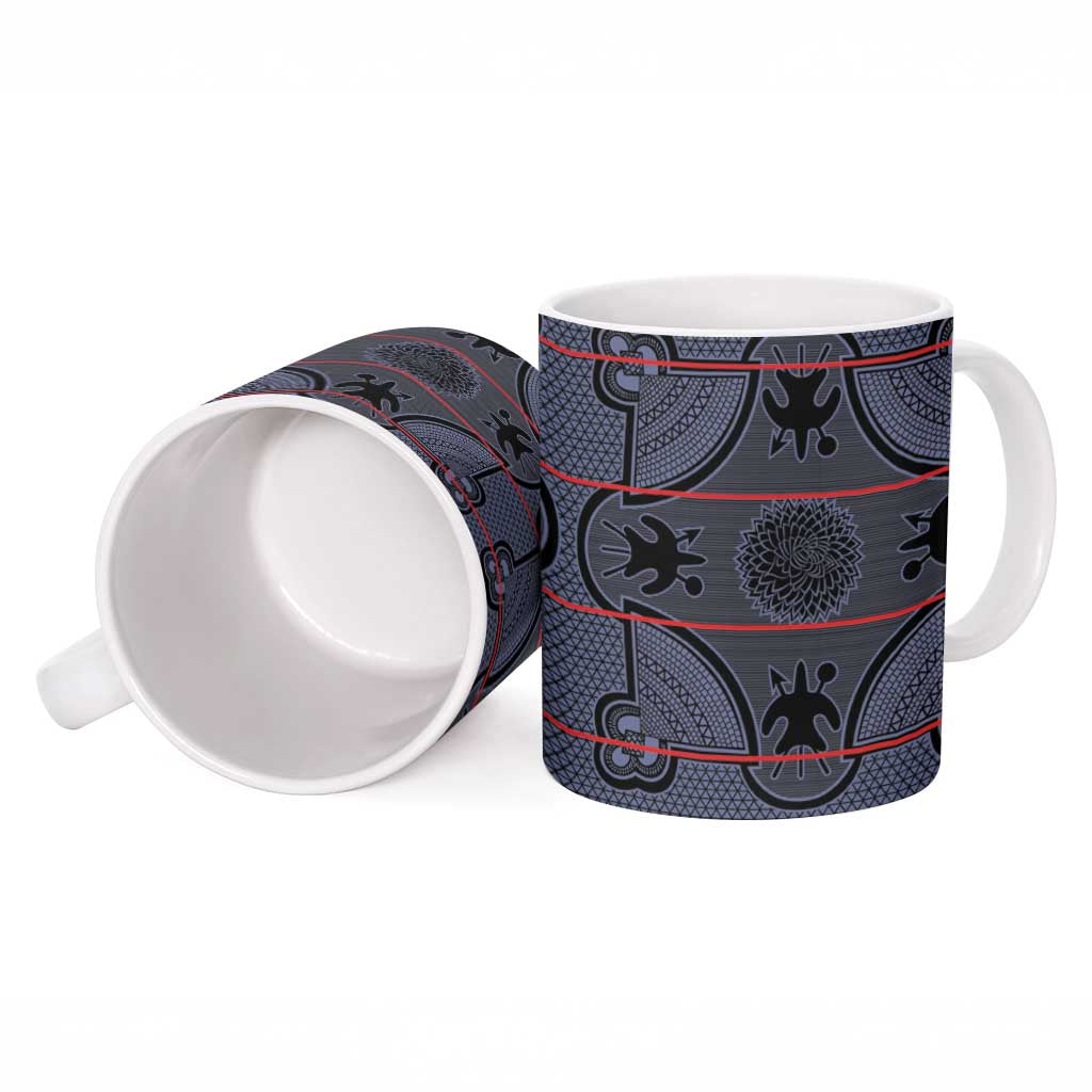 Lesotho Seanamarena Ceramic Mug Basotho Traditional Blanket Style - Serenity