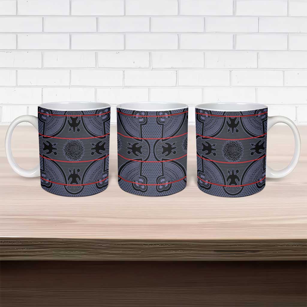 Lesotho Seanamarena Ceramic Mug Basotho Traditional Blanket Style - Serenity