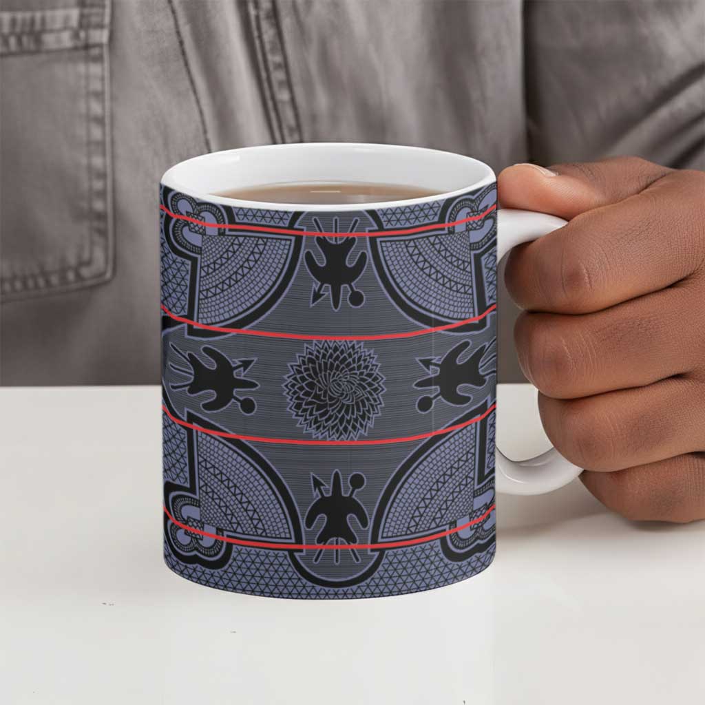 Lesotho Seanamarena Ceramic Mug Basotho Traditional Blanket Style - Serenity