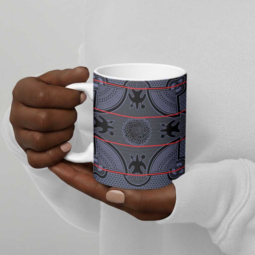 Lesotho Seanamarena Ceramic Mug Basotho Traditional Blanket Style - Serenity