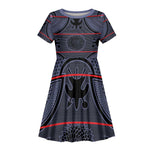 Basotho Blanket Kid Short Sleeve Dress Lesotho Seanamarena Heritage - Serenity - African Pride