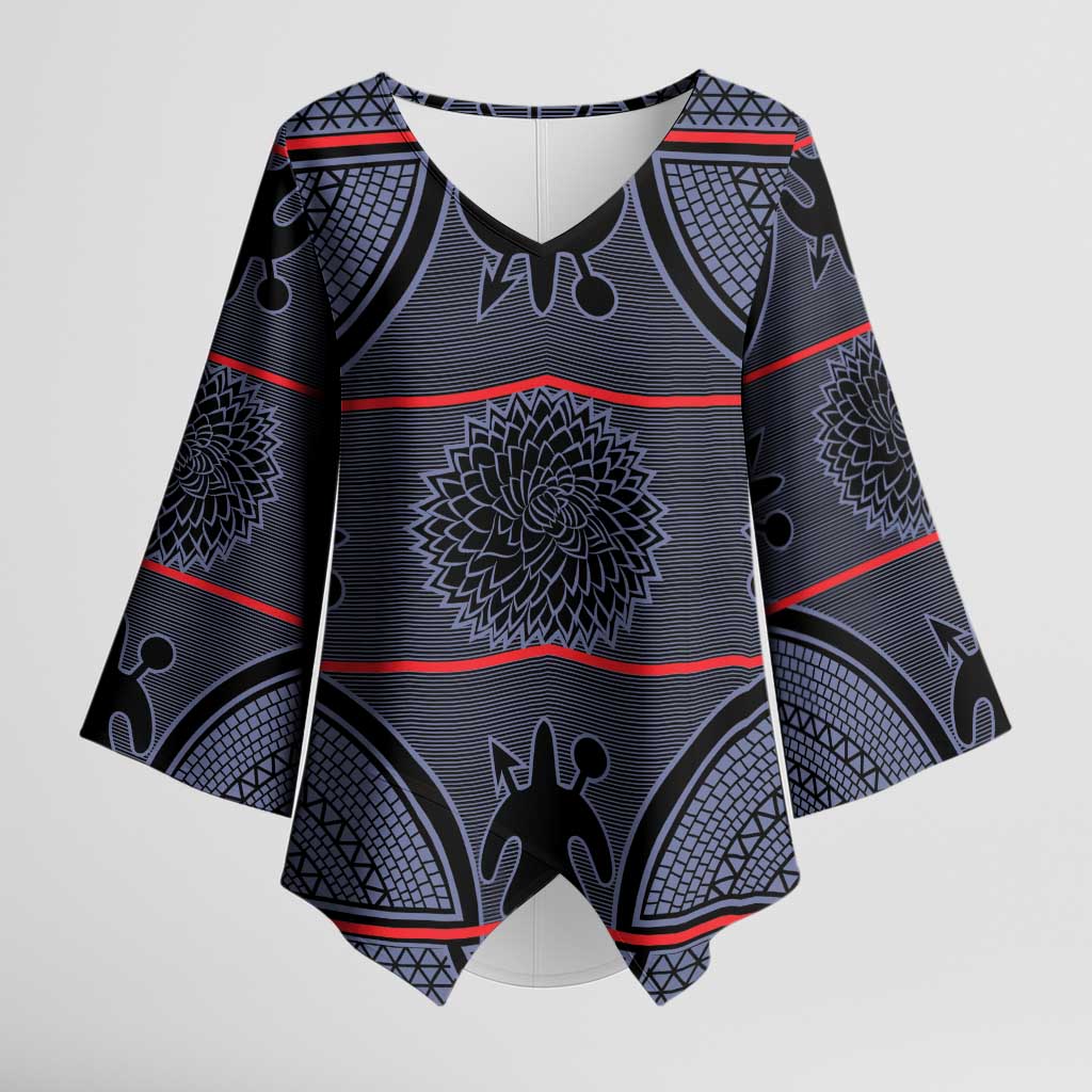 Lesotho Seanamarena Kimono Sleeve Blouse Basotho Traditional Blanket Style - Serenity