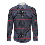 Basotho Blanket Long Sleeve Button Shirt Lesotho Seanamarena Heritage - Serenity - African Pride