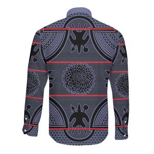 Basotho Blanket Long Sleeve Button Shirt Lesotho Seanamarena Heritage - Serenity - African Pride