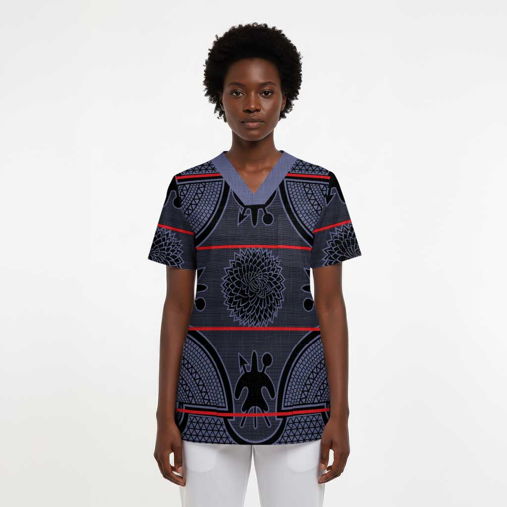 Lesotho Seanamarena Scrub Top Basotho Traditional Blanket Style - Serenity - African Pride