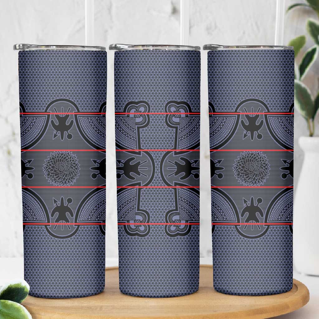 Basotho Blanket Skinny Tumbler Lesotho Seanamarena Heritage - Serenity - African Pride