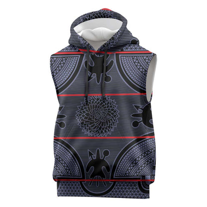 Basotho Blanket Sleeveless Hoodie Lesotho Seanamarena Heritage - Serenity - African Pride