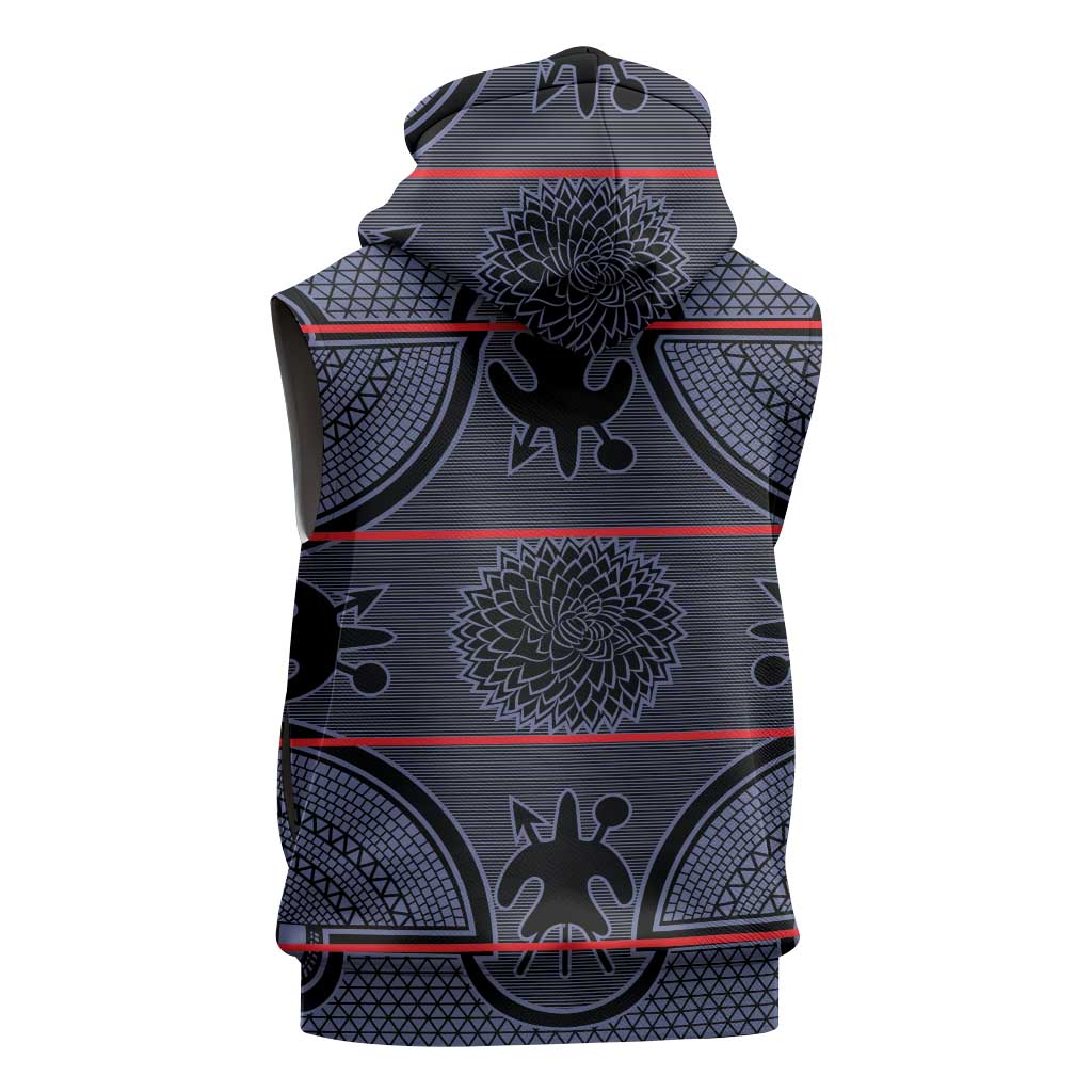 Basotho Blanket Sleeveless Hoodie Lesotho Seanamarena Heritage - Serenity - African Pride