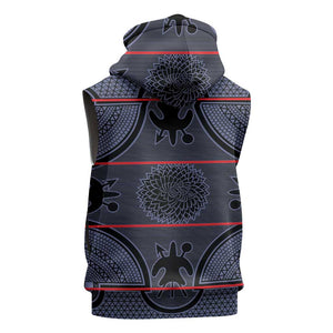 Basotho Blanket Sleeveless Hoodie Lesotho Seanamarena Heritage - Serenity - African Pride