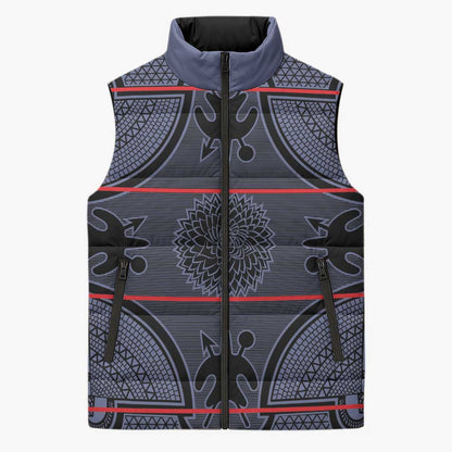 Lesotho Seanamarena Sleeveless Puffer Jacket Basotho Traditional Blanket Style - Serenity