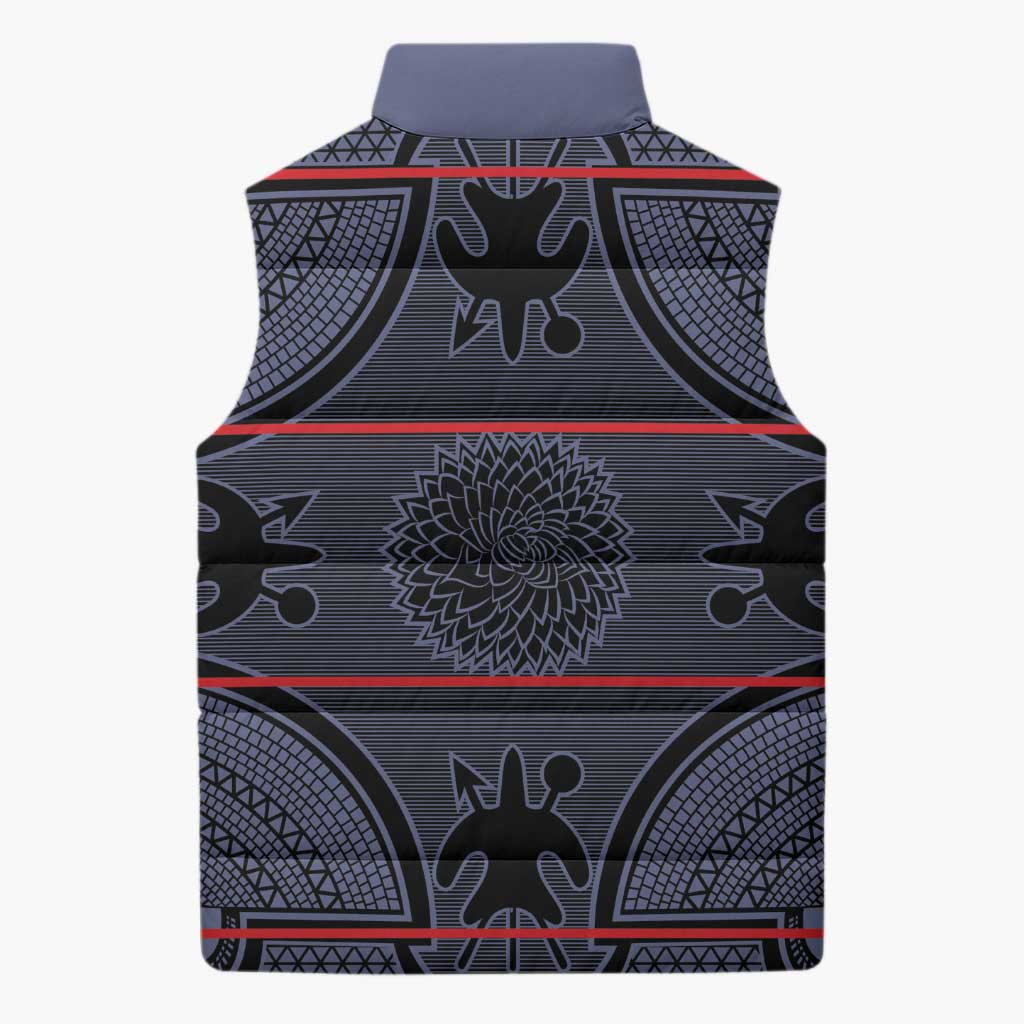 Lesotho Seanamarena Sleeveless Puffer Jacket Basotho Traditional Blanket Style - Serenity