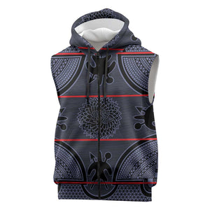 Basotho Blanket Sleeveless Zip Hoodie Lesotho Seanamarena Heritage - Serenity - African Pride