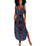 Basotho Blanket Summer Maxi Dress Lesotho Seanamarena Heritage - Serenity - African Pride