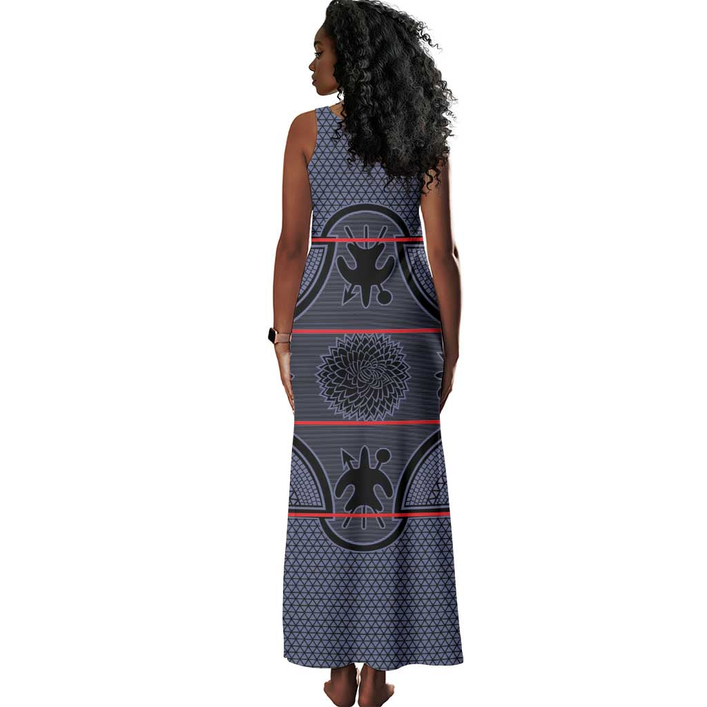 Basotho Blanket Tank Maxi Dress Lesotho Seanamarena Heritage - Serenity - African Pride