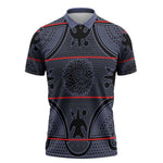 Lesotho Seanamarena Zipper Polo Shirt Basotho Traditional Blanket Style - Serenity