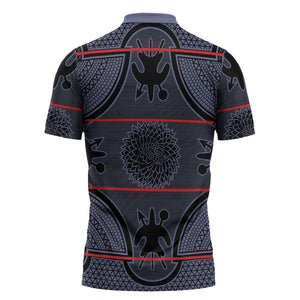 Lesotho Seanamarena Zipper Polo Shirt Basotho Traditional Blanket Style - Serenity