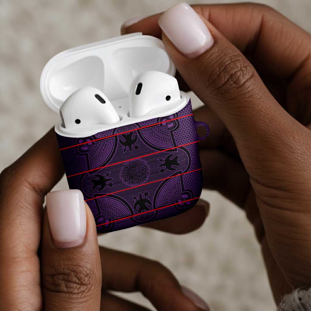 Lesotho Seanamarena AirPods Case Basotho Traditional Blanket Style - Violet