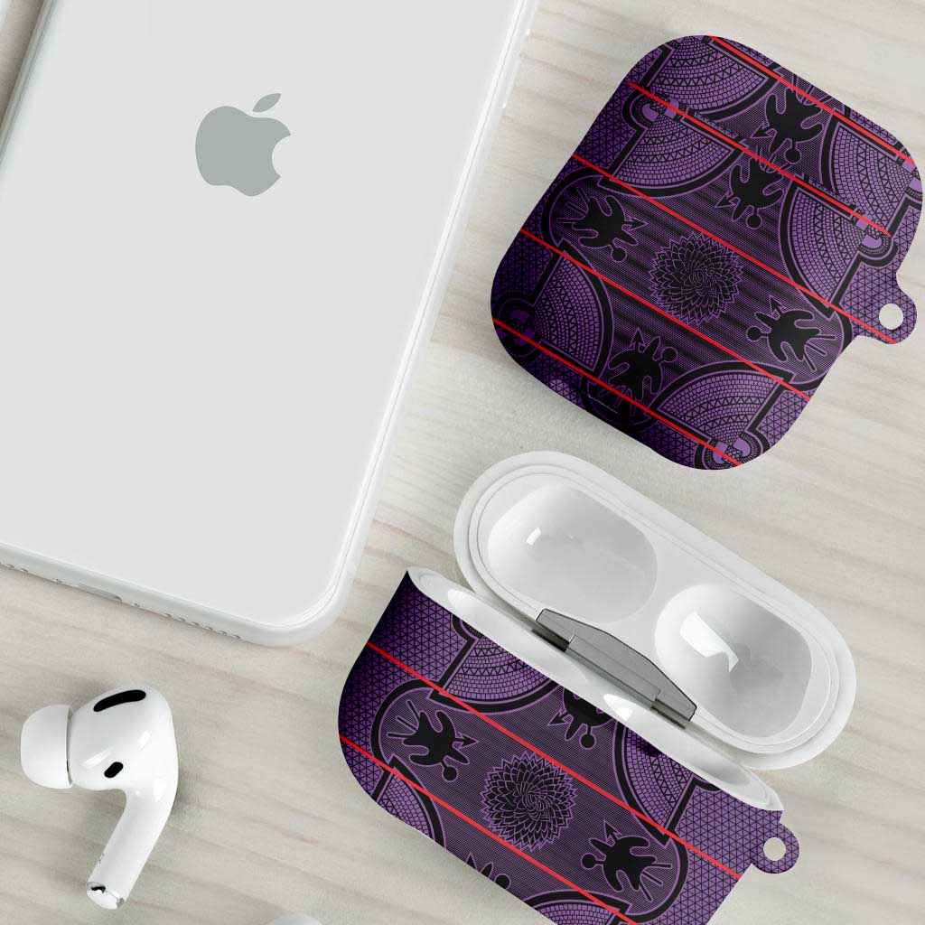 Lesotho Seanamarena AirPods Case Basotho Traditional Blanket Style - Violet