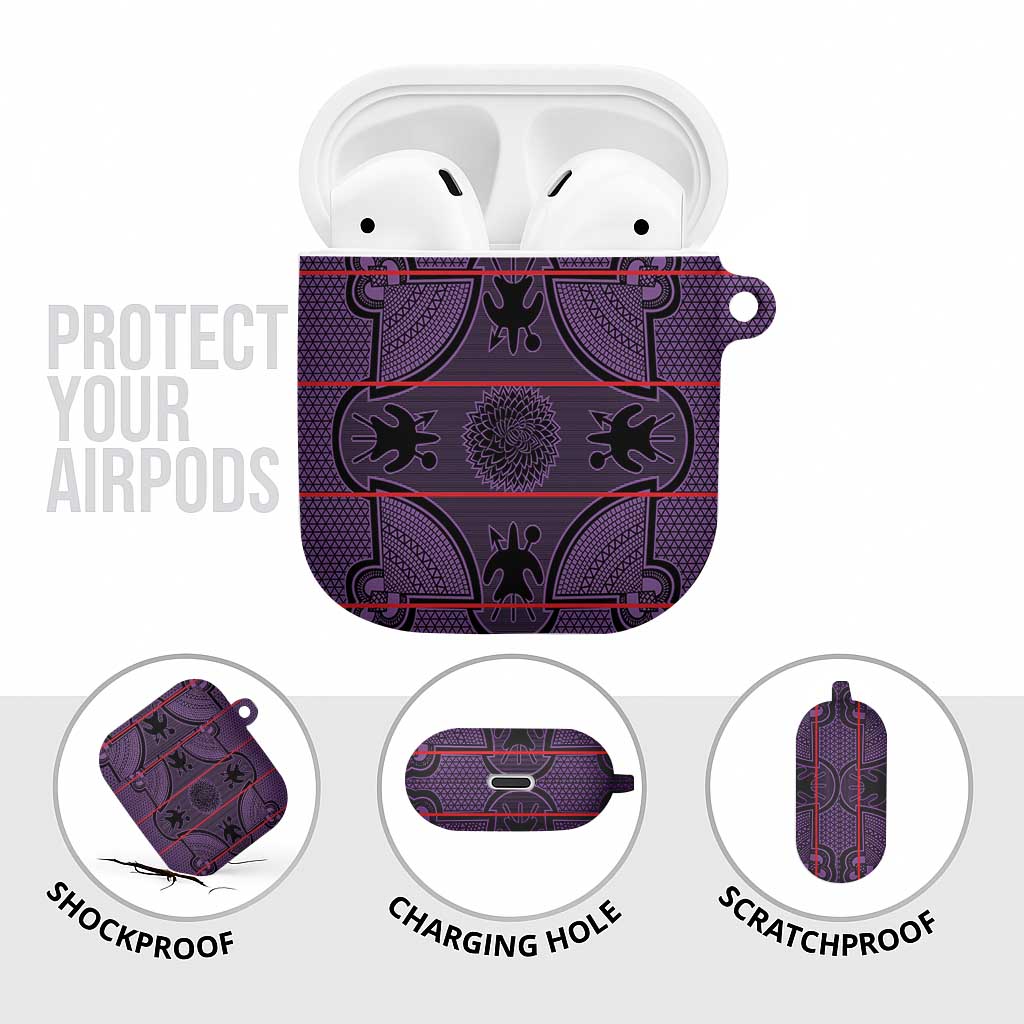 Lesotho Seanamarena AirPods Case Basotho Traditional Blanket Style - Violet