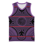 Basotho Blanket Basketball Jersey Lesotho Seanamarena Heritage - Violet LT15