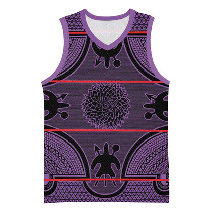 Basotho Blanket Basketball Jersey Lesotho Seanamarena Heritage - Violet LT15