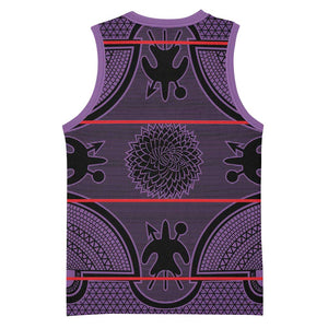 Basotho Blanket Basketball Jersey Lesotho Seanamarena Heritage - Violet LT15