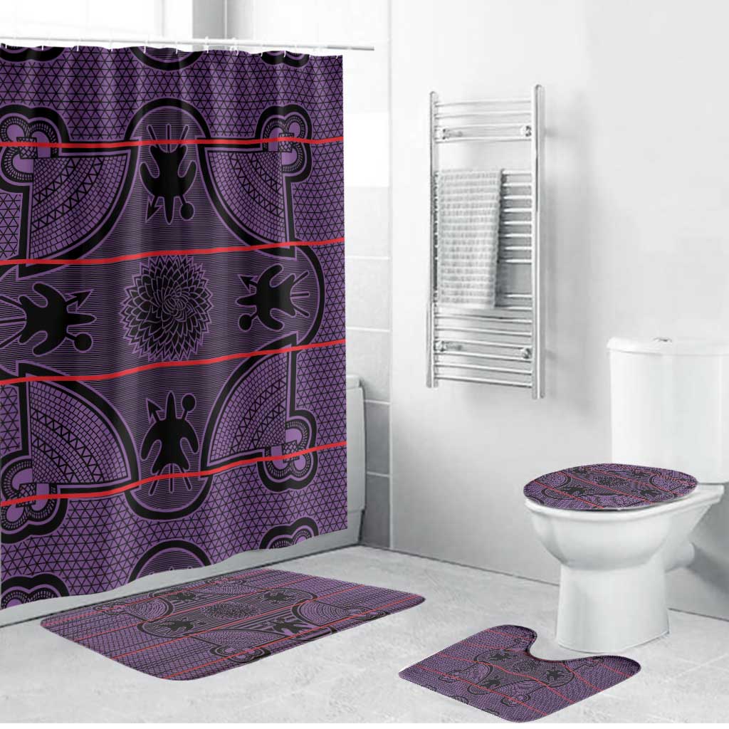 Lesotho Seanamarena Bathroom Set Basotho Traditional Blanket Style - Violet