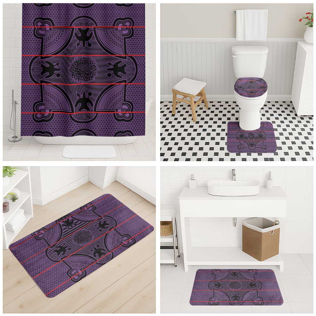 Lesotho Seanamarena Bathroom Set Basotho Traditional Blanket Style - Violet