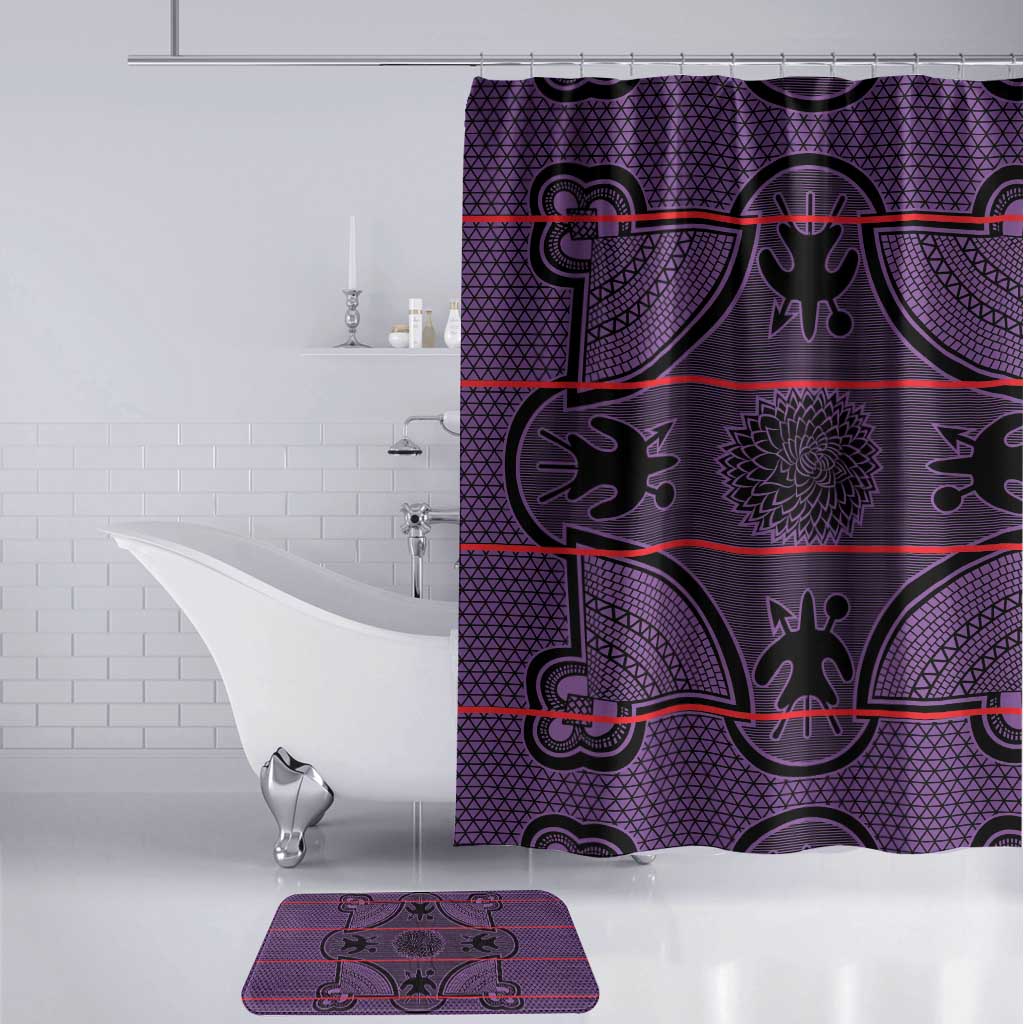Lesotho Seanamarena Bathroom Set Basotho Traditional Blanket Style - Violet