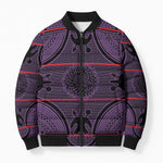 Lesotho Seanamarena Bomber Puffer Jacket Basotho Traditional Blanket Style - Violet