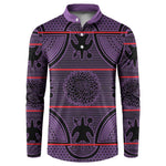 Lesotho Seanamarena Button Sweatshirt Basotho Traditional Blanket Style - Violet