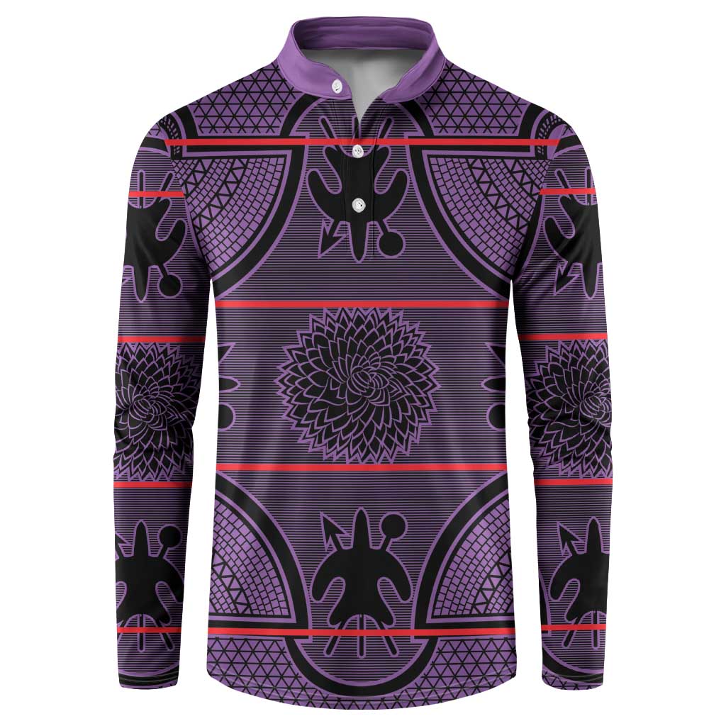 Lesotho Seanamarena Button Sweatshirt Basotho Traditional Blanket Style - Violet