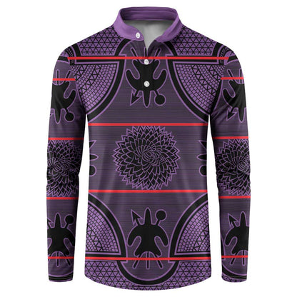 Lesotho Seanamarena Button Sweatshirt Basotho Traditional Blanket Style - Violet
