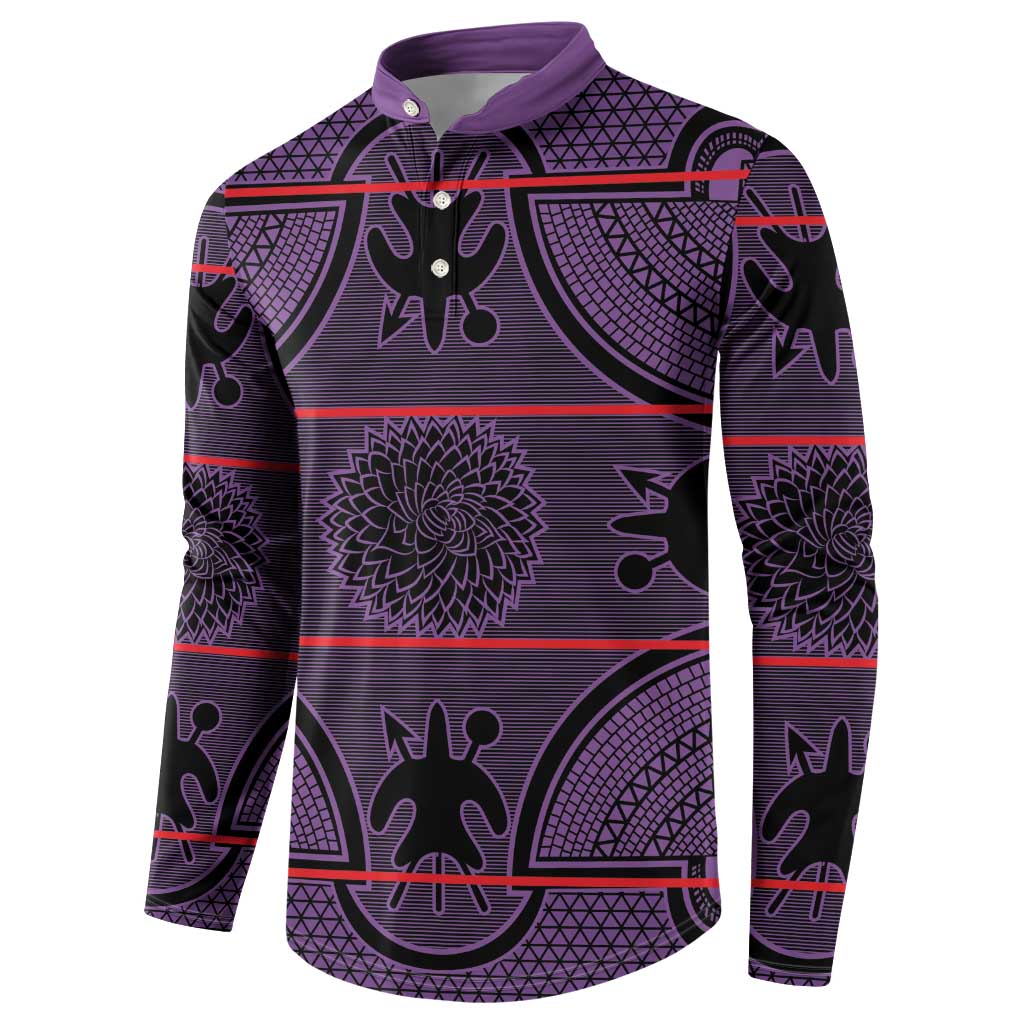 Lesotho Seanamarena Button Sweatshirt Basotho Traditional Blanket Style - Violet