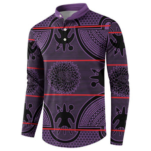 Lesotho Seanamarena Button Sweatshirt Basotho Traditional Blanket Style - Violet